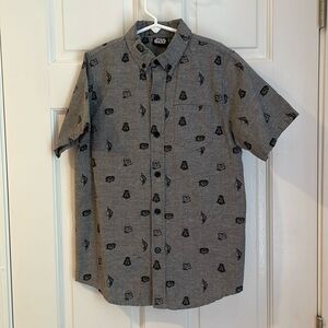 Star Wars Print Boys Button Down Shirt - Size M